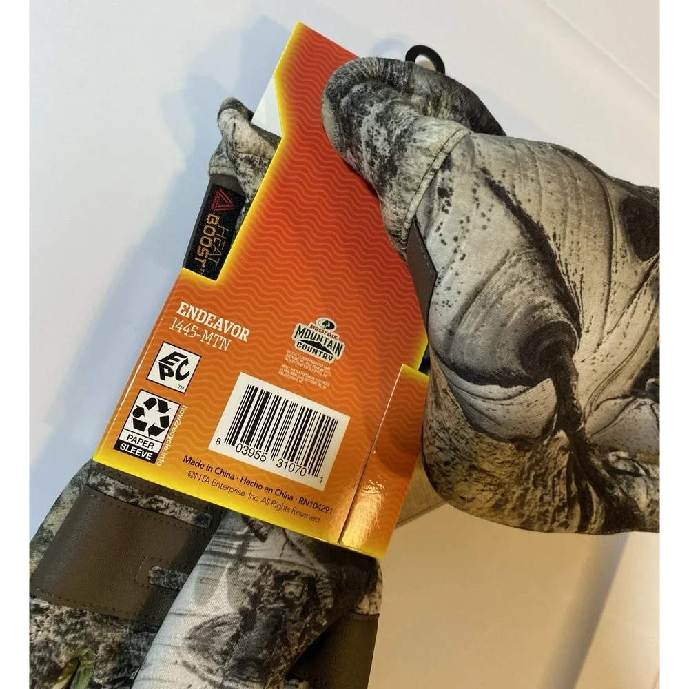 Heat Boost Huntworth Scout Hunting Gloves L/XL Mossy Oak Fold Over Pop Top Camo